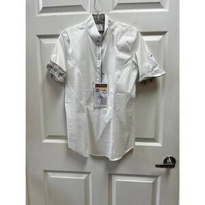 NEW CHEVAL women's polo show shirt in tan plaid